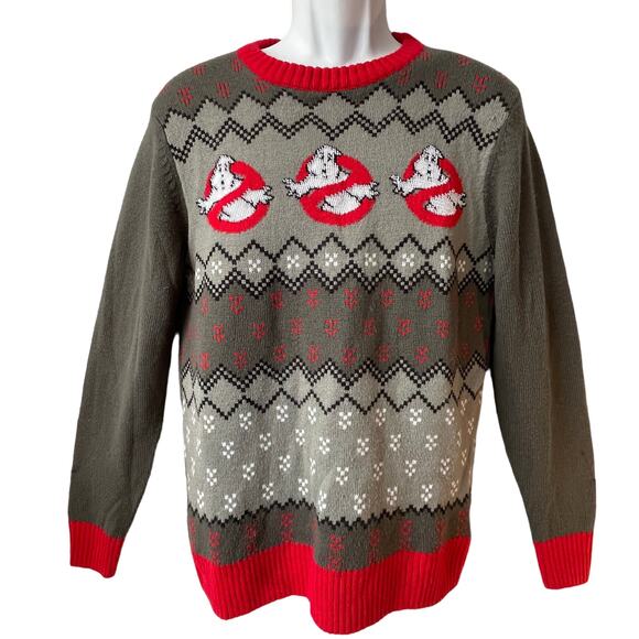 Hybrid Apparel GHOSTBUSTERS Ugly Christmas Sweater Size Medium - Picture 1 of 3